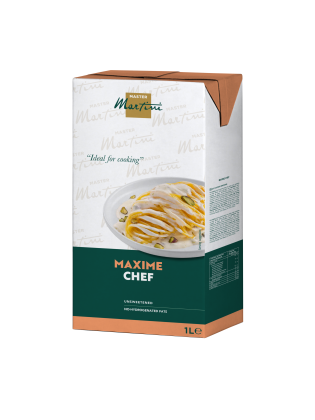 Master Martini Maxime Chef 烹飪用鮮奶油1公升裝，標示無糖、不含氫化油脂